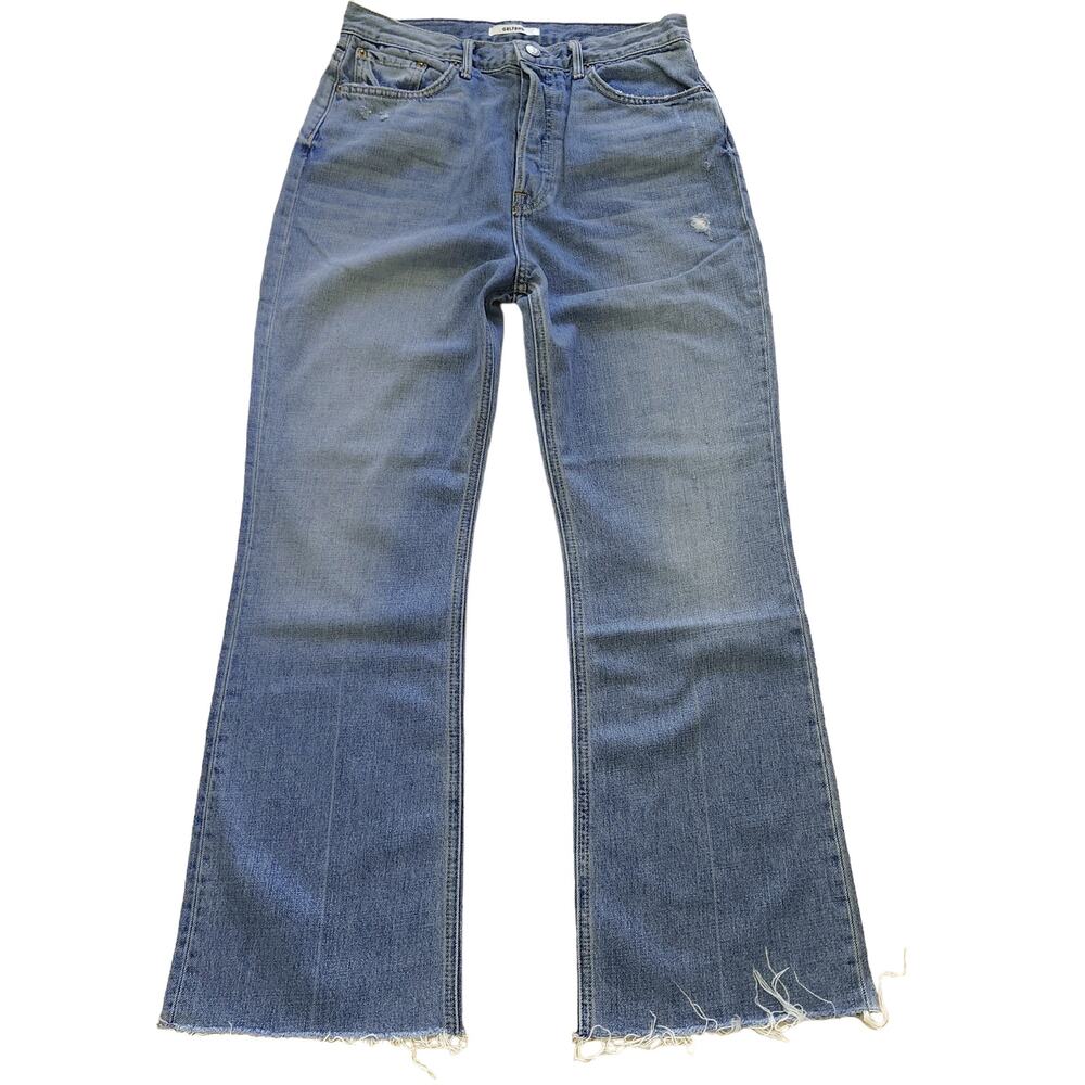 GRLFRND Hannah distressed high waist cropped blue jeans in Fly High Size 29 NEW